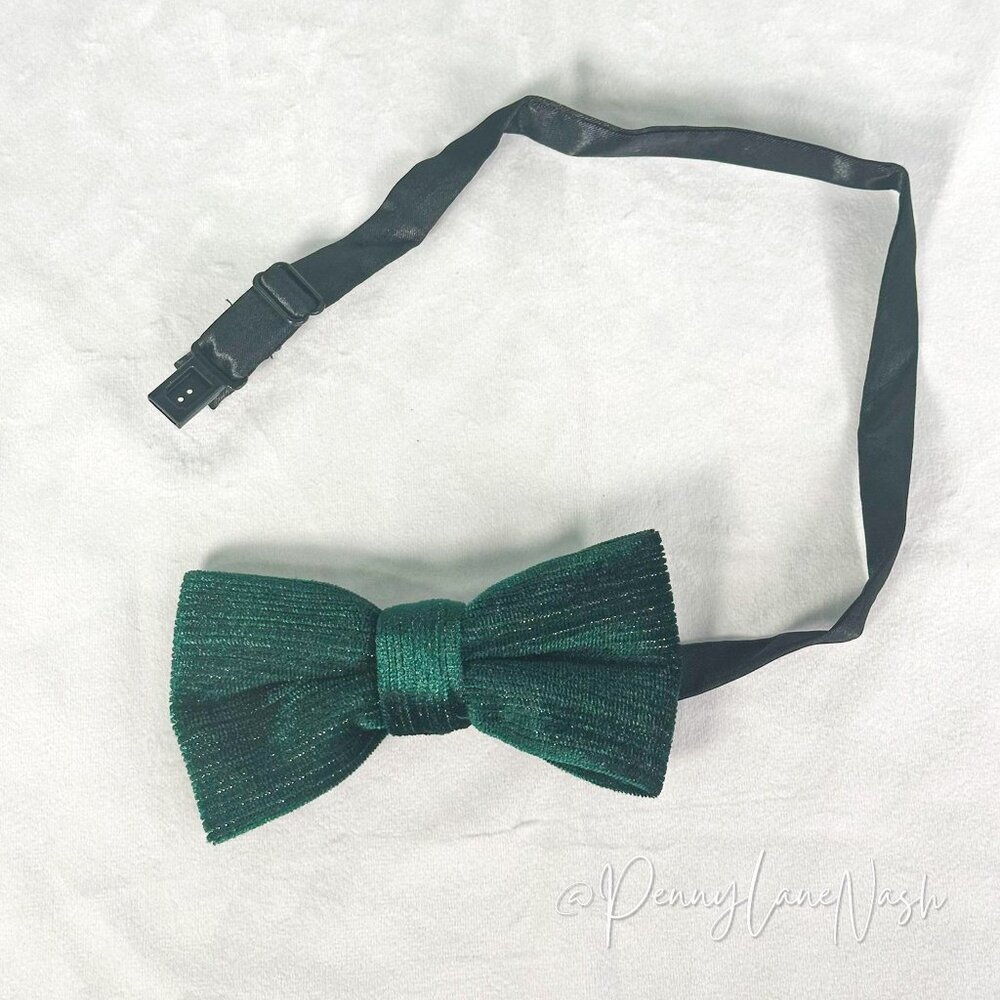 Men's Adjustable with Snap Bow Tie Green - Picture 2 of 7